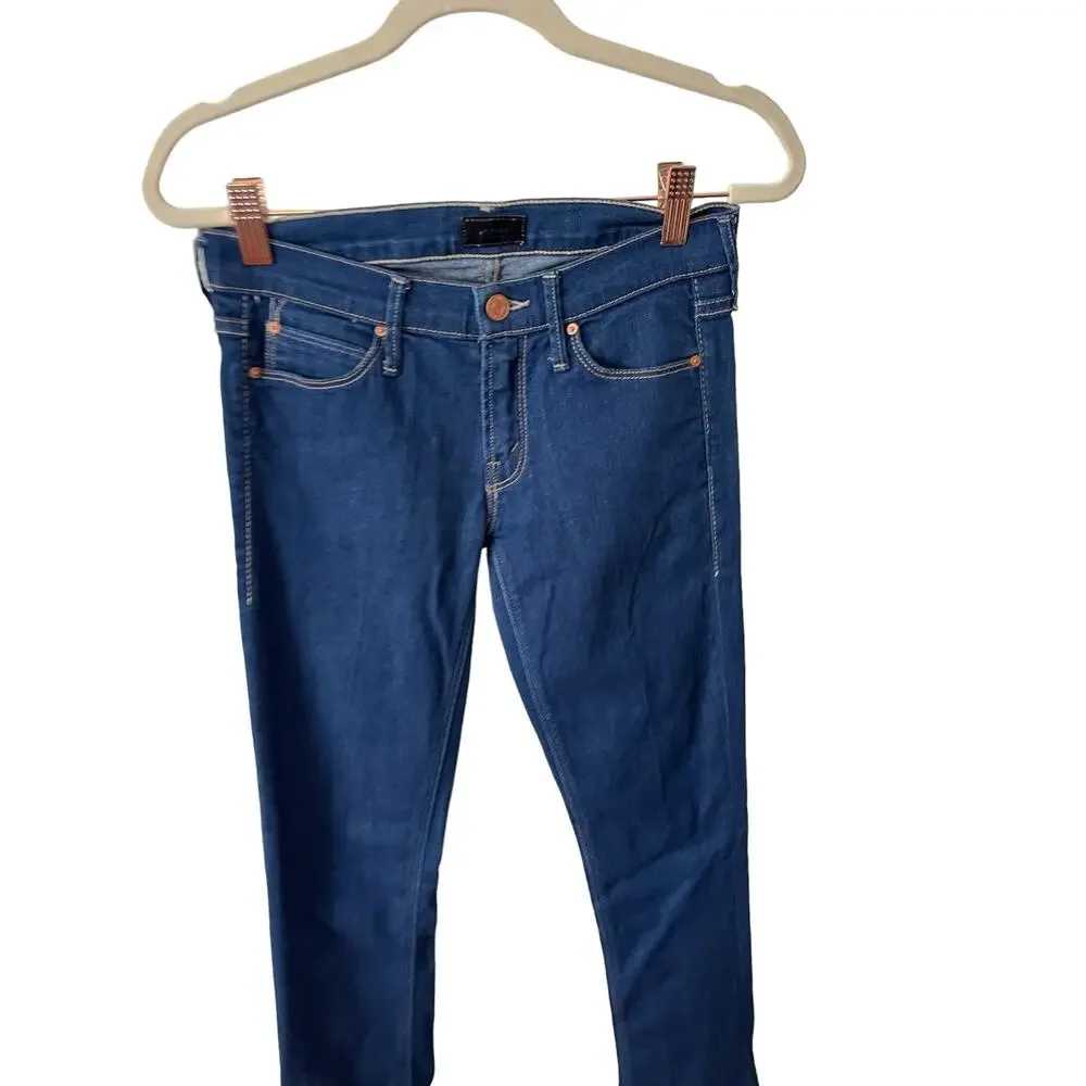 Mother The Runaway Bootcut Jeans Low Rise Stretch Dark Skies Suede Y2k Retro 24